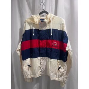 Vintage 2000's Fourth of July Windbreaker RED, WHITE, & BLUE Jacket!